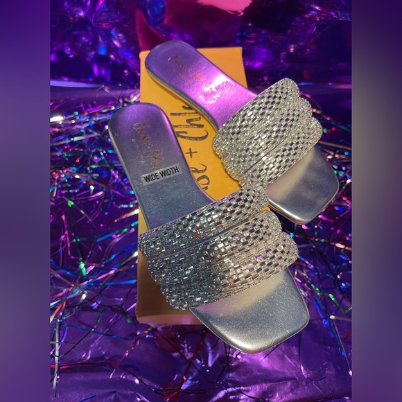 Wide Width Fit Rhinestone Sandals - Picture 10 of 11